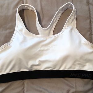 Nike pro sports bra. White. Size large